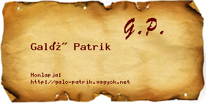 Galó Patrik névjegykártya